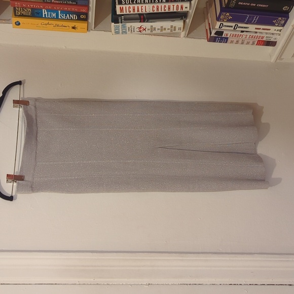 Metallic Light Gray Women's Skirt Size M - Picture 3 of 8